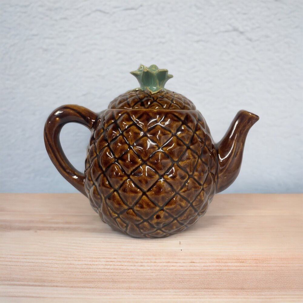Cobbs Florida Fruit Market Pineapple Teapot Tiki Decor Vintage - AS IS